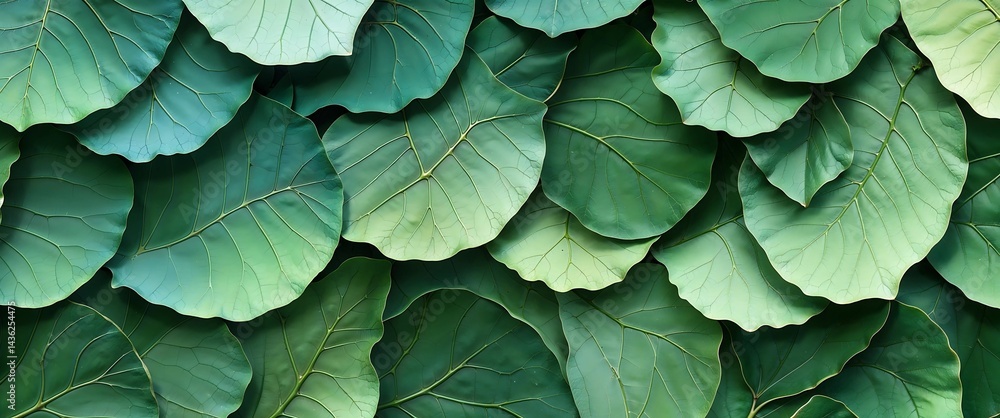 Fototapeta premium A digital artwork featuring an abstract pattern of overlapping leaves.