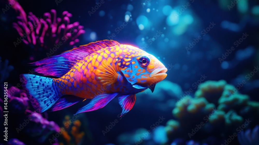 Obraz premium Vibrant tropical fish in coral reef
