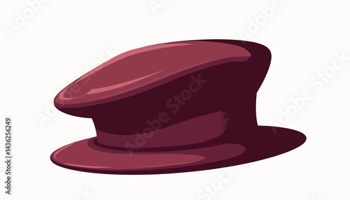 Stylish maroon doorman hat design, commercial elegance