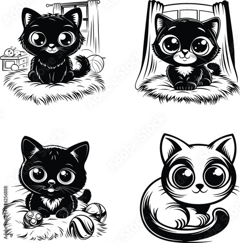 Cute Black Cat Bundle 