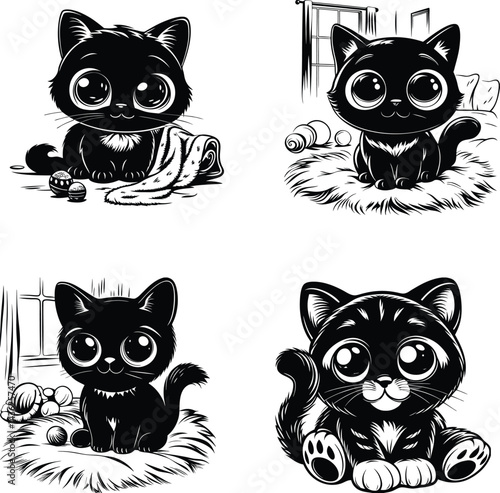 Cute Black Cat Bundle 