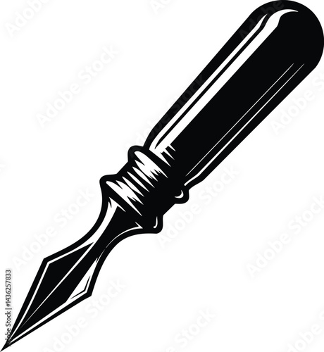 Sleek Awl Silhouette Symbol for Precision Work