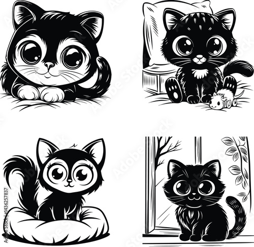 Cute Black Cat Bundle 