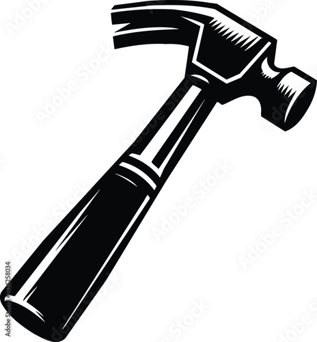 Ball peen hammer silhouette resting with dual head visible