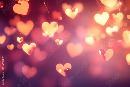 Delicate bokeh hearts backdrop for romantic celebrations, anniversaries, valentine's day decorations, and love-themed photography projects