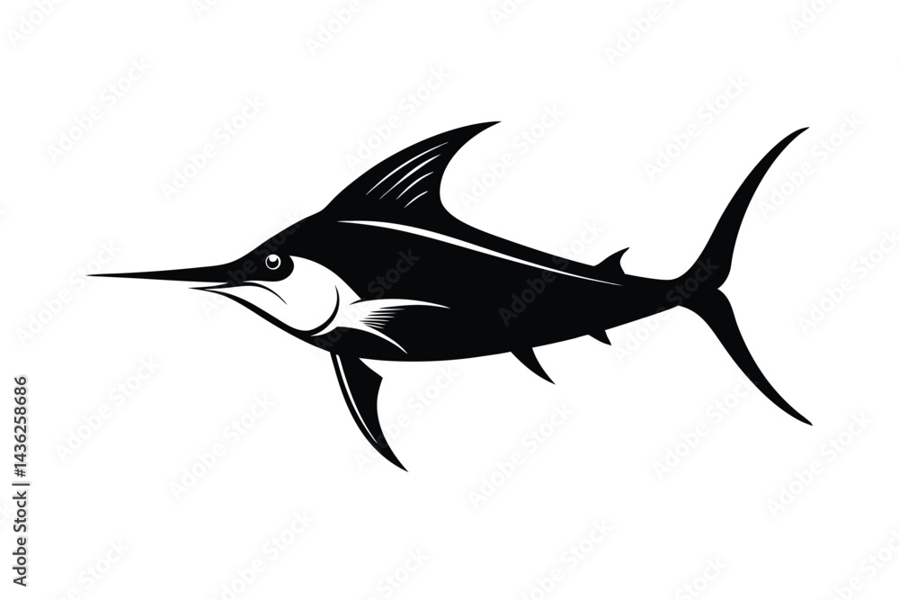 Fototapeta premium Powerful Marlin Fish Vector Design. 