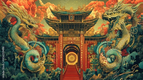 Wallpaper Mural Mystical Asian Gate Torontodigital.ca