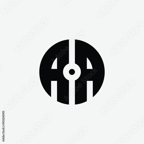 301 letter logo shape geometric math educational learning round circle ellipse negative space A A