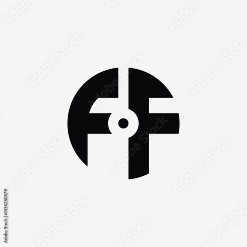 306 letter logo shape geometric math educational learning round circle ellipse negative space F F