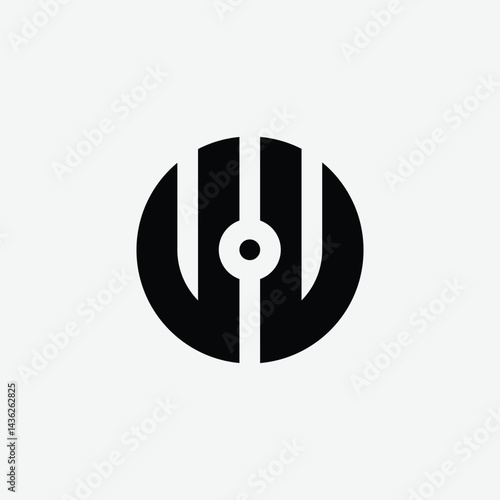 321 letter logo shape geometric math educational learning round circle ellipse negative space U U