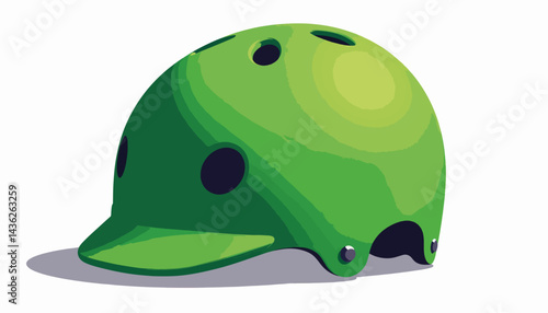 Vibrant green kayaking helmet in three-quarter view, safety gear