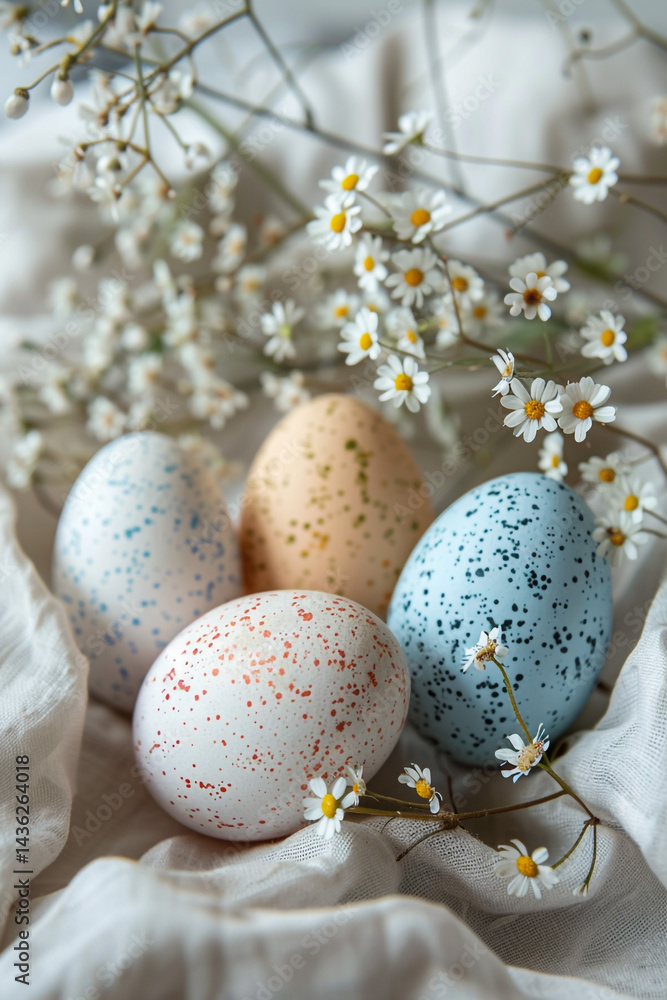 Obraz premium red easter eggs 