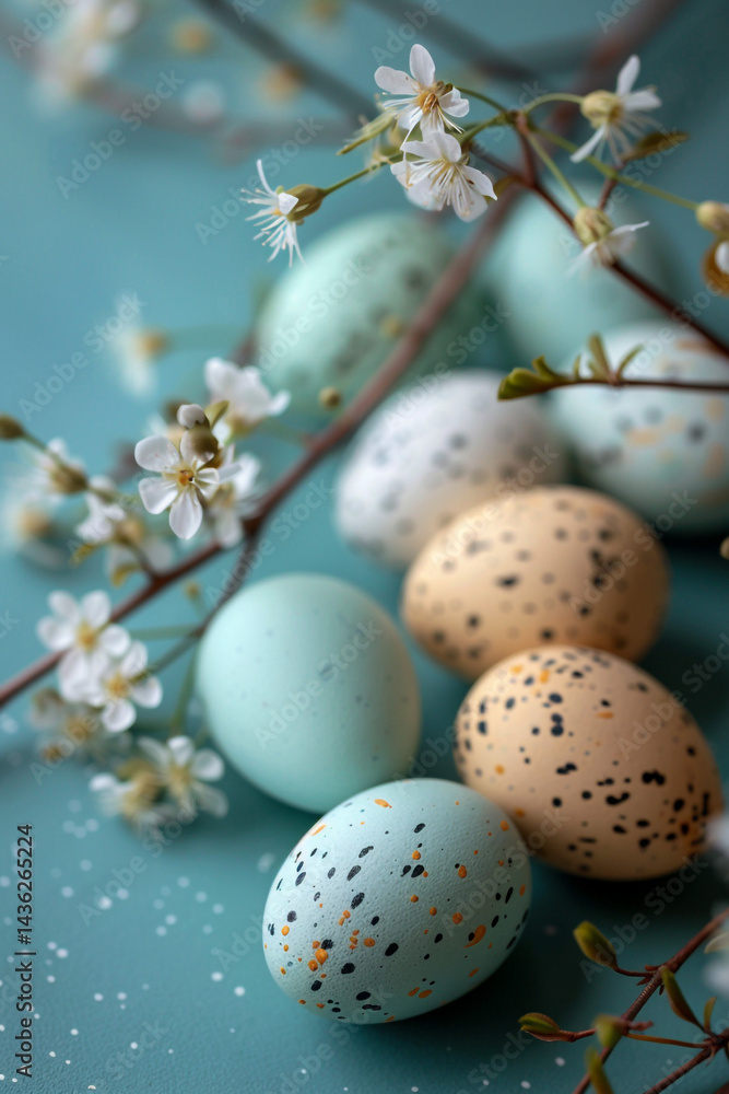 Obraz premium red easter eggs 