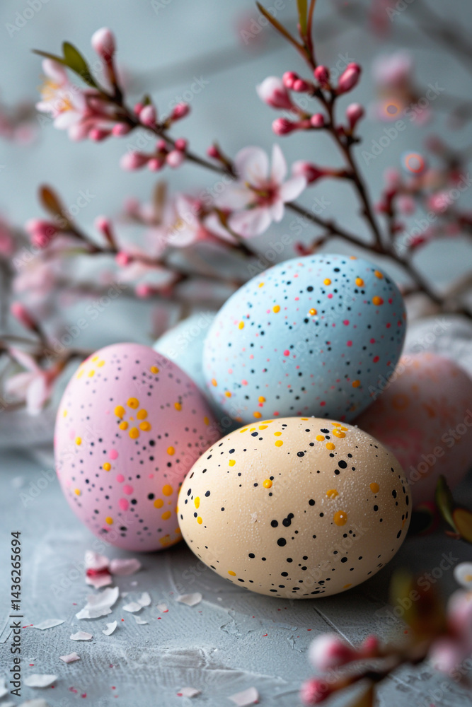 Obraz premium red easter eggs 