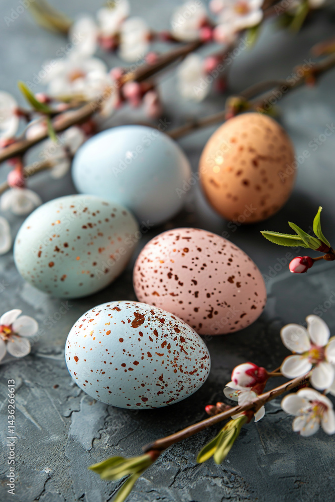 Obraz premium red easter eggs 