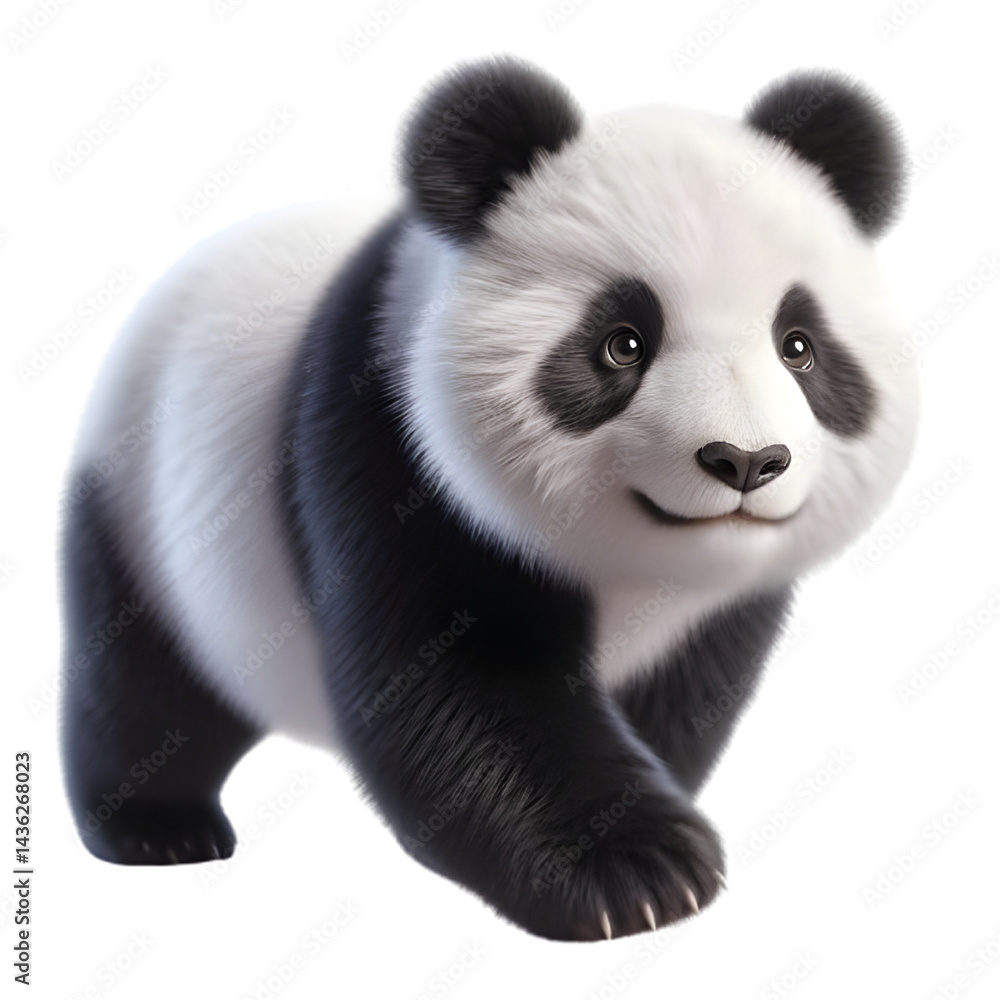 Naklejka premium Baby panda bear isolated on transparent background