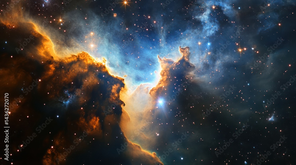 Cosmic Tapestry: A Celestial Dance of Stars, Dust, and Gases in the Universe Cosmic Tapestry: A Celestial Dance of Stars, Dust, and Gases in the Universe