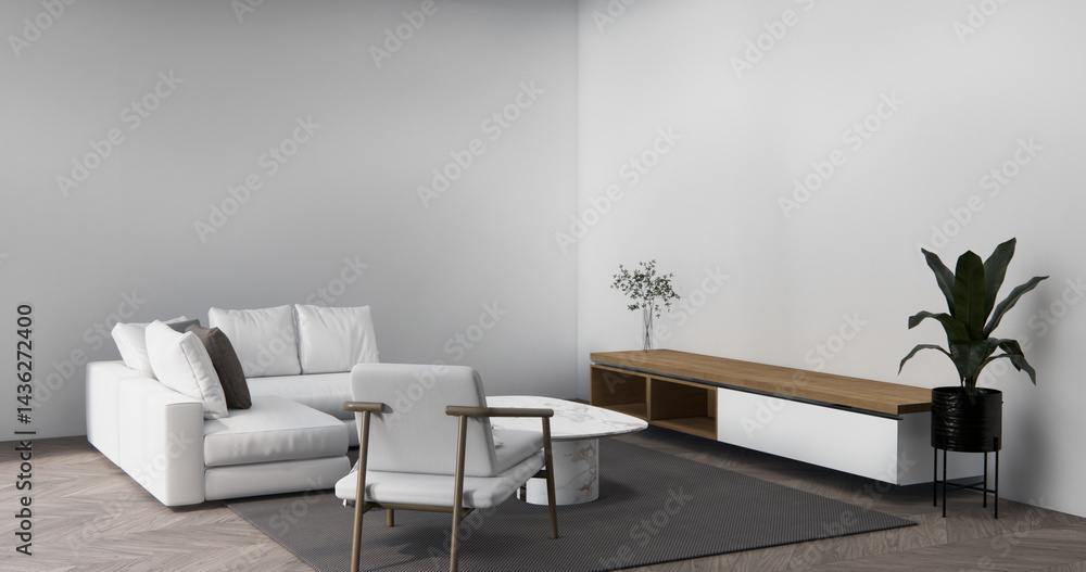 sofa armchair minimalist design muji style.3D rendering sofa armchair minimalist design muji style.3D rendering