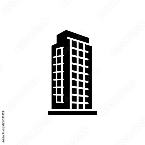Luxury Real Estate Building with Glass Facade Icon