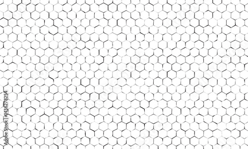 筆で書いたような六角形のハニカム線のパターンフレーム