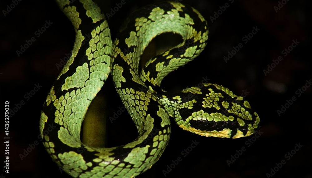 Obraz premium Green pit viper,reptiles of srilanka,snake,green snake, wildlife,nature,wallpaper,naturewallpaper,animals, wildlife, fauna, biodiversity, conservation, endangered species, nature, flora, landscapes, f