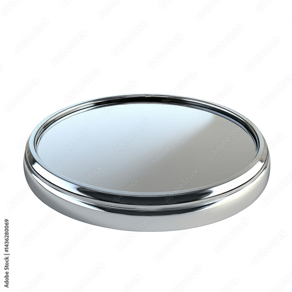 Chrome Circular Podium with Mirror Finish on transparent background Chrome Circular Podium with Mirror Finish on transparent background