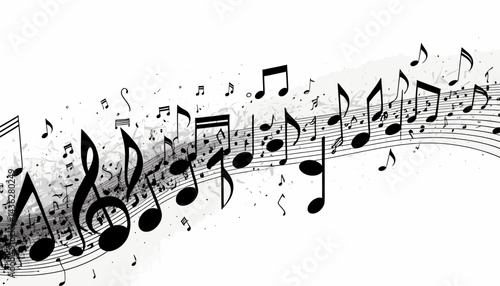Black and White Music Notes Wallpaper Background_Musical Notation Art for Composers and Musicians_Elegant Design for Music Lovers and Educational Resources