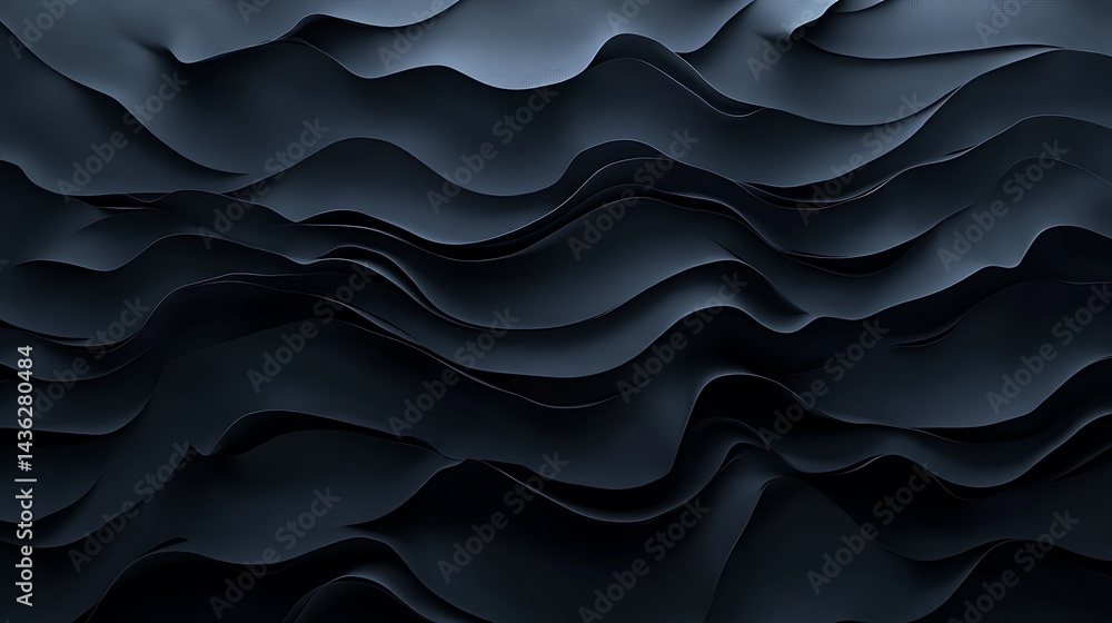 Fototapeta premium Abstract Dark Waves Flowing Seamlessly Together