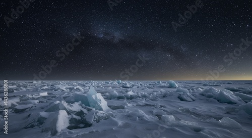 Wallpaper Mural Starry Sky Over Ice Floes Torontodigital.ca