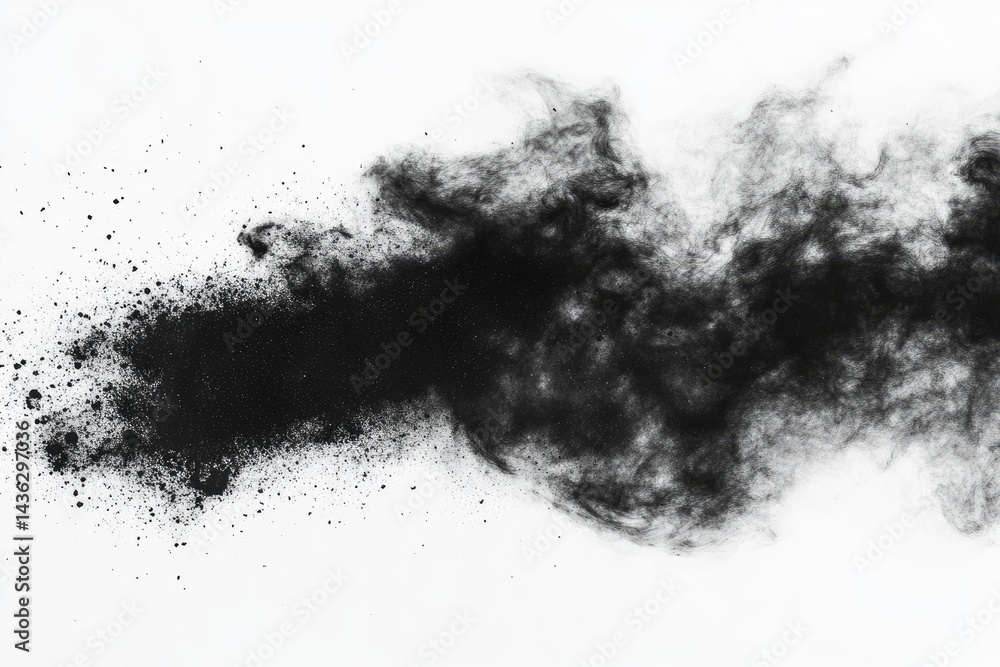 Black powder explosion on white background (3) Black powder explosion on white background (3)