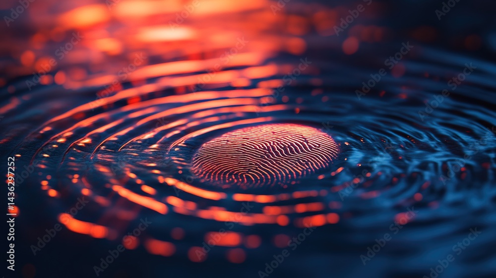 Glowing Fingerprint Abstract Glowing Fingerprint Abstract