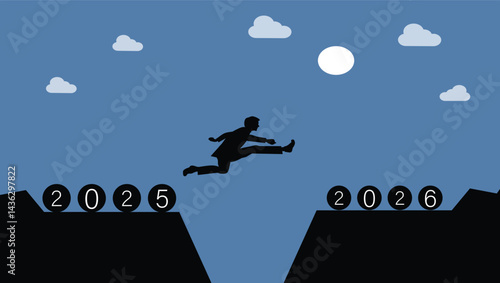  Leap to the Future: A Silhouette Overcoming the Gap