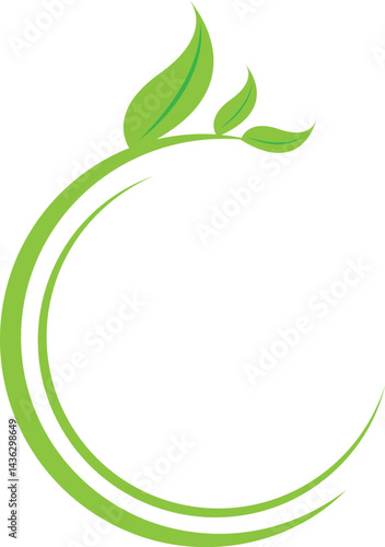 Sustainable Green Leaf and Circular Ecology Logo