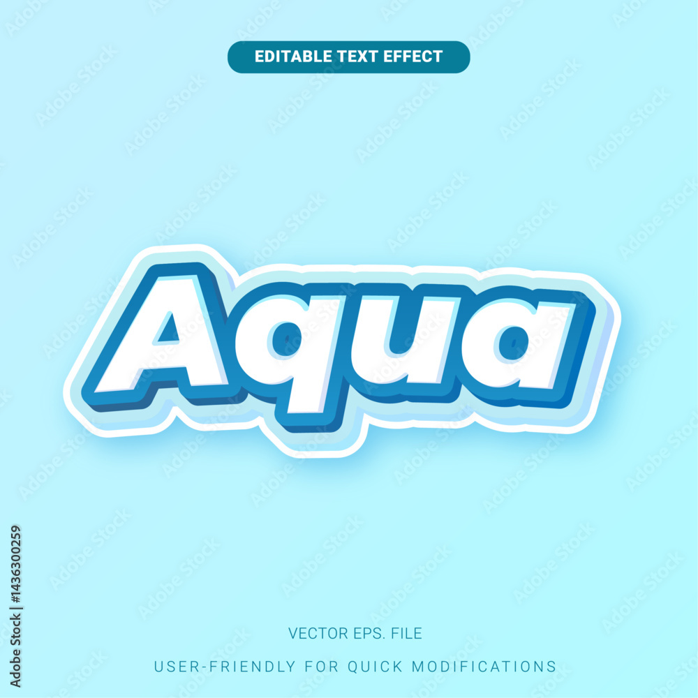 Editable Soft Blue Pastel Aqua Text Effect for Modern Typography Editable Soft Blue Pastel Aqua Text Effect for Modern Typography