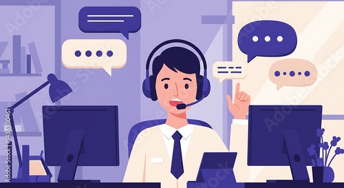 Wallpaper Mural Virtual assistance specialist providing support through digital communication channels Torontodigital.ca