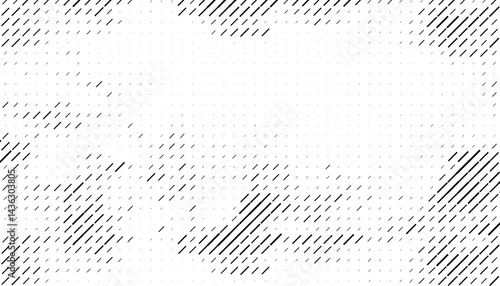 Black and white abstract diagonal dash line pattern on diagonal ways. For sporty background and jersey design. Vector Format Illustration. 