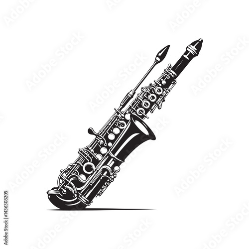 Deep Voices of Woodwind: A Captivating Collection of Bassoon Vector Silhouettes Showcasing the Unique Shape, Rich Tones, and Classical Charm of This Timeless Musical Instrument.
