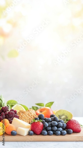 A Colorful Feast: Fresh and vibrant, an assortment of ripe fruits and delicacies create an inviting still life composition, celebrating natural flavors and visual delight.