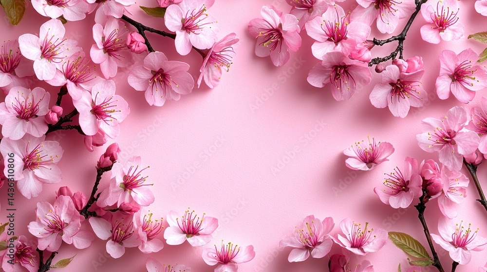 Obraz premium Pink blossoms with a central open space