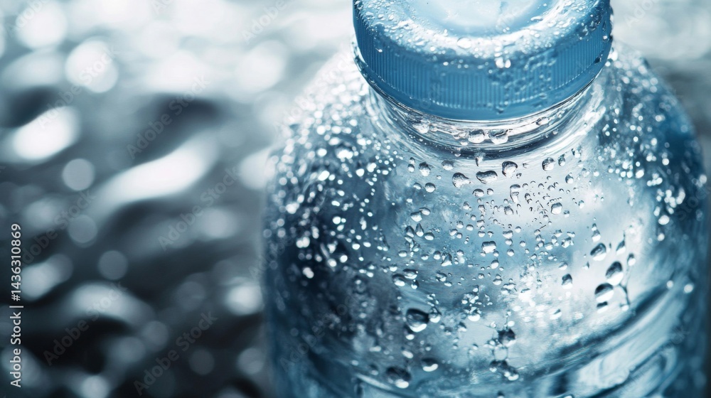 Close-up of Cold Water Bottle with Condensation Close-up of Cold Water Bottle with Condensation