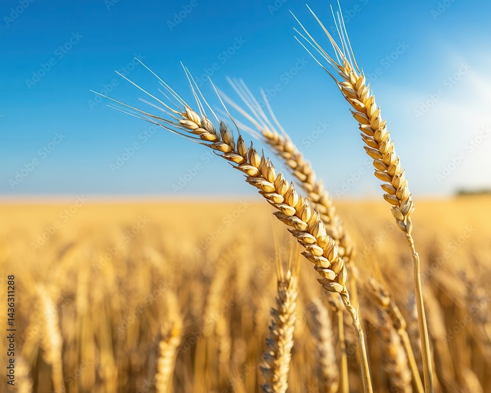 Sunlit wheat fields stretching to the horizon, peaceful golden farm landscape Sunlit wheat fields stretching to the horizon, peaceful golden farm landscape