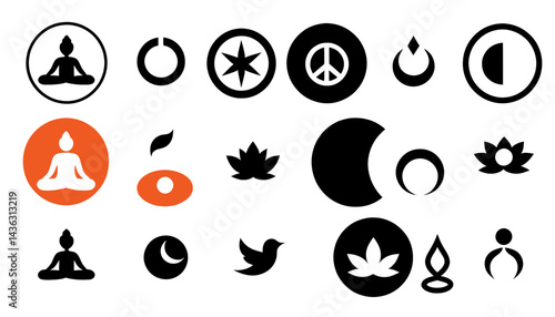 Yoga_and_Meditation_Symbols_A_Collection_of_Spiritual_and_Wellness_Icons_Featuring_Lotus_Flower_Peace_Sign_and_Meditating_Figures_Illustrations_for_Mindfulness