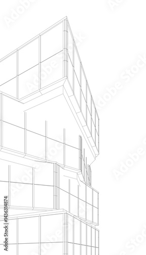 Architecture building. Design 3d background