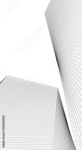 Architecture building. Design 3d background