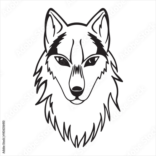 Closeup Portrait of a Wild Grey Wolf in Forest