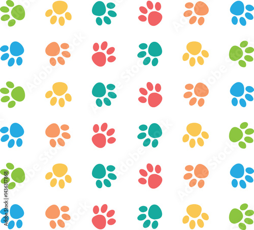 Pet Care Animal Paw Print Pattern for Veterinary