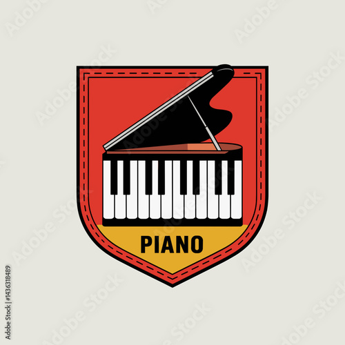 Grand Piano Music Badge Design