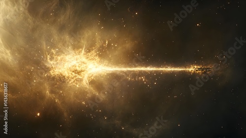 Cosmic Weapon of an Alien Warrior in a Galactic Battle Scene