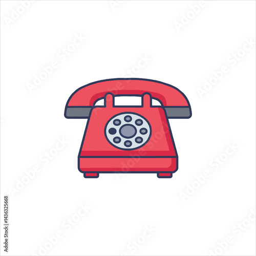 red retro telephone