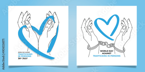 World Day against Trafficking in Persons concept design with flat style